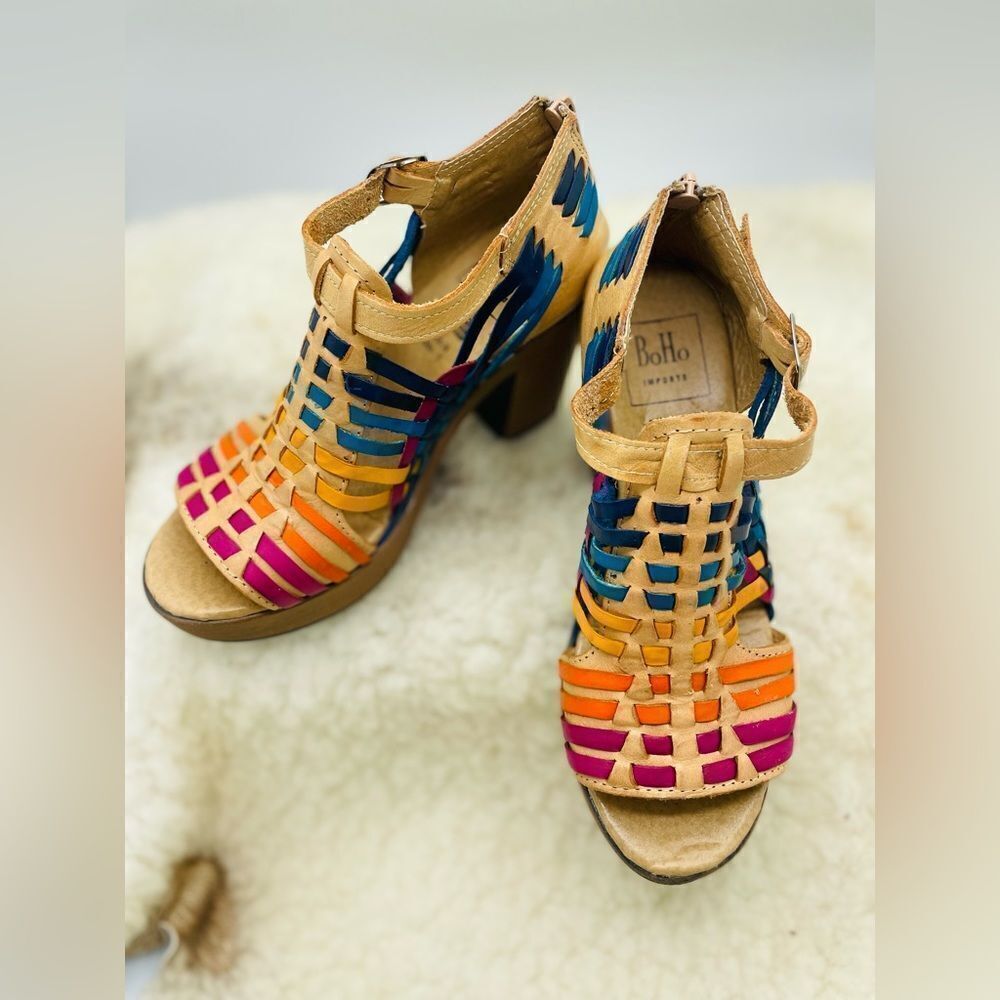 Handmade Rainbow Platform Heels - Picture 4 of 5